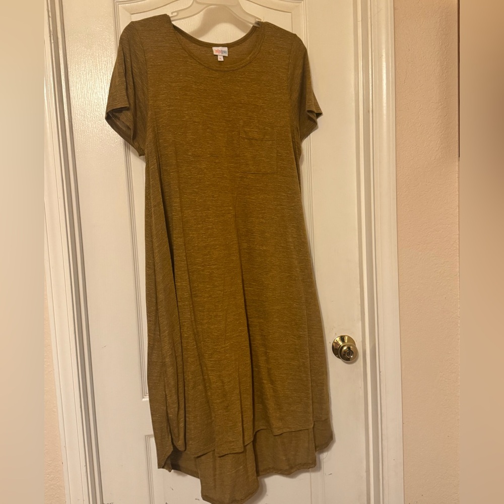 LuLaRoe Carly Dress Mustard Yellow - XL